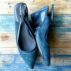 Calvin Klein 6 gray blue suede